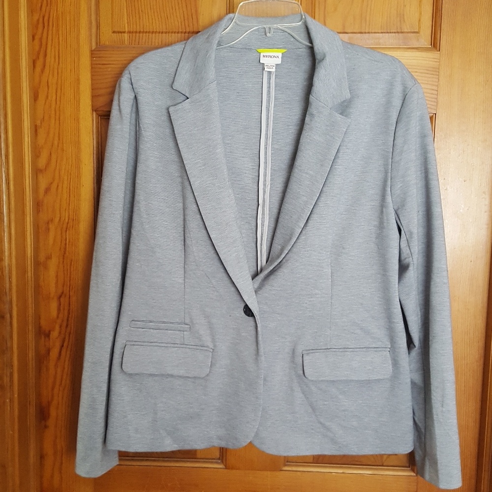 Gray cotton casual business jacket